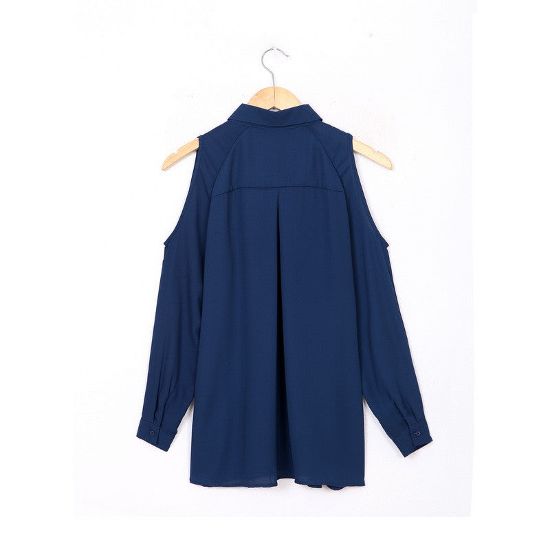 Cold Shoulder Long Sleeve Shirt