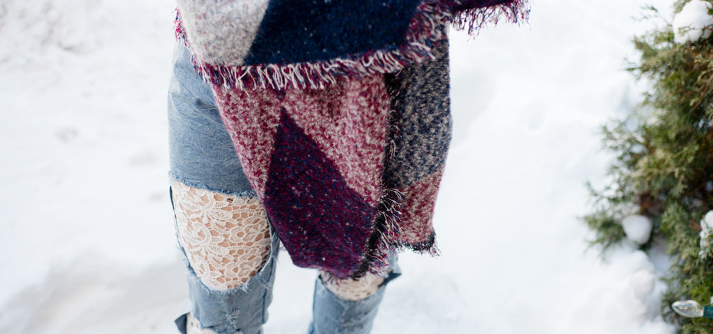 Distressed Boyfriend Lace Jeans