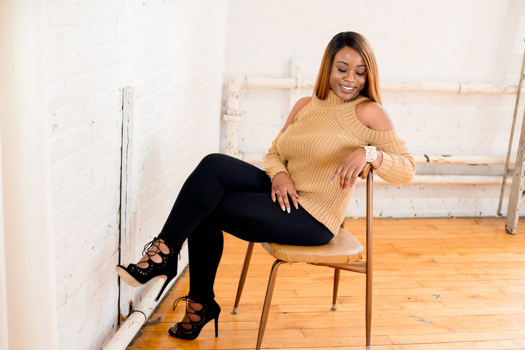 Off The Shoulder Solid Sweater