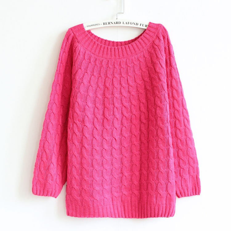 O-Neck Knitted Sweater, Sweater, Knit Sweater