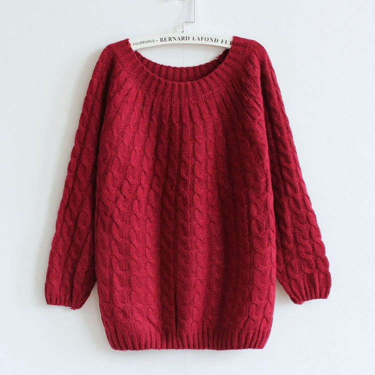 O-Neck Knitted Sweater, Sweater, Knit Sweater