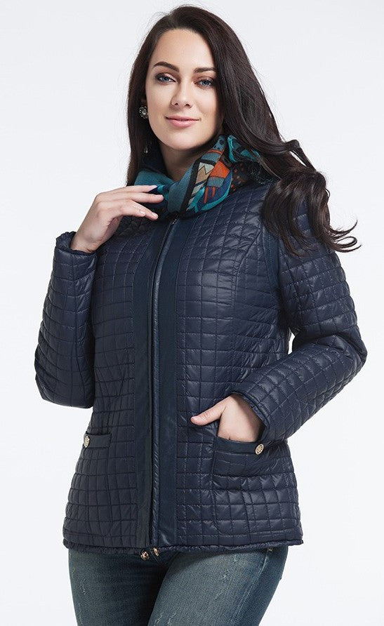 Plus size quilted style jacket, plus size jackets, Plus size spring jackets-kanndie