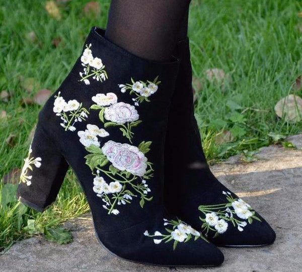 Embroidered booties clearance