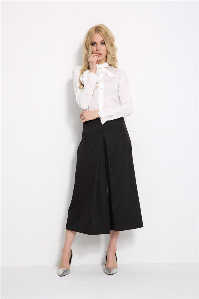 Neck Bow Tie Blouse, Tops, Office Wear, Elegant blouse, White blouse