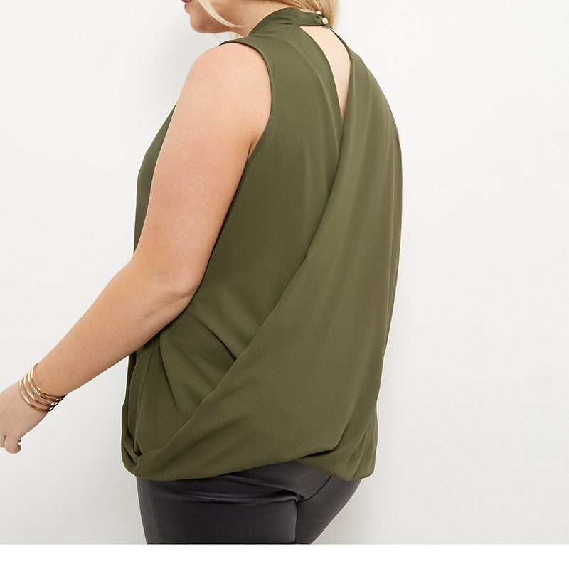 Sleeveless Choker Blouse, Plus size tops, Tops, Choker Blouse