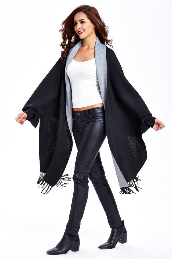 Fringe Long Sleeve Cardigan, Fringe long sleeve shrug, kanndie