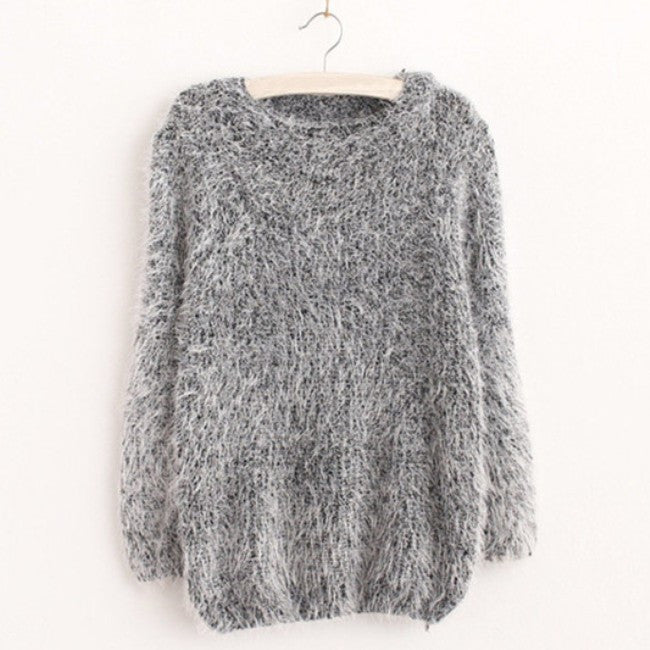 Fuzzy sweater, Long-sleeve fuzzy sweaters, sweaters-kanndie