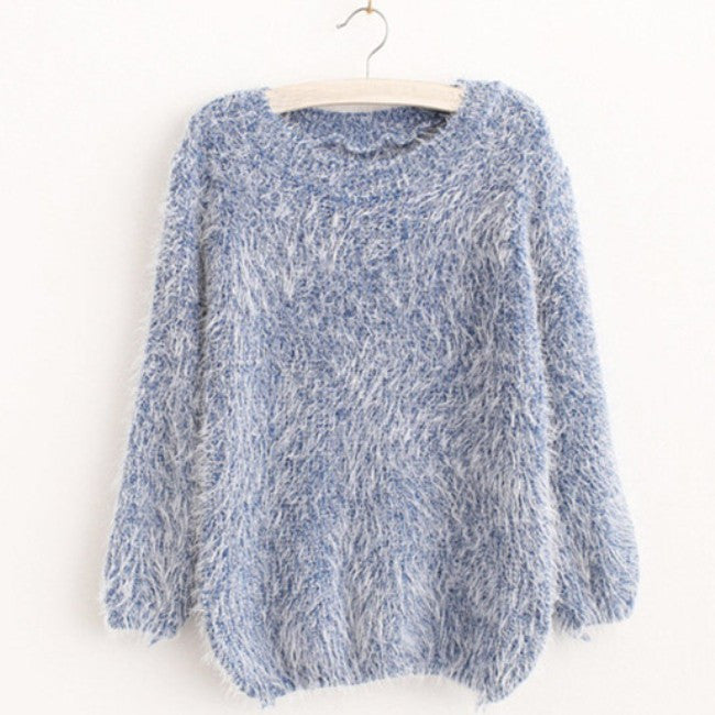 Fuzzy sweater, Long-sleeve fuzzy sweaters, sweaters-kanndie