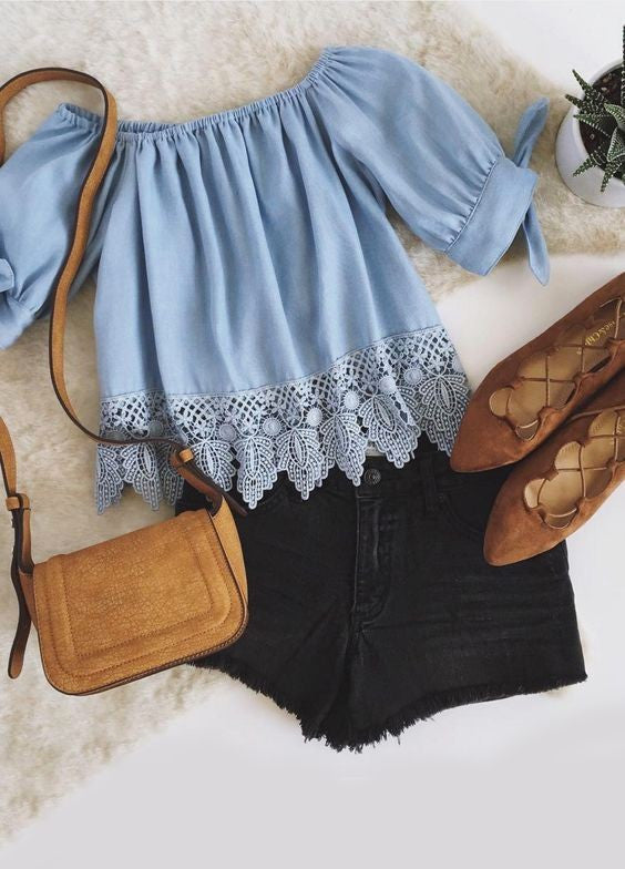 Off the shoulder flirty crochet top, Lace cropped top, Tops, slash neckline tops, off the shoulder top