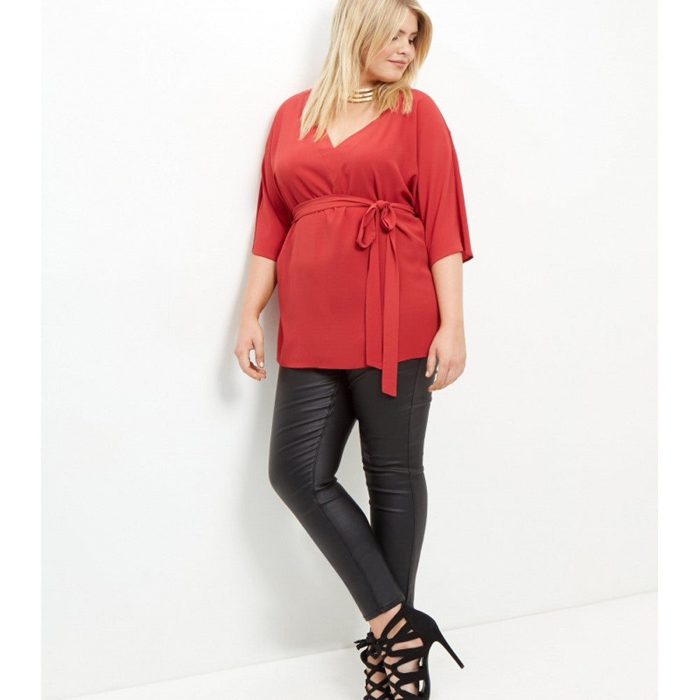 V-Neck Loose Blouse, Plus size top, Tops-kanndie