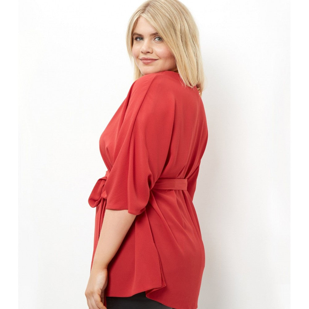 V-Neck Loose Blouse, Plus size top, Tops-kanndie