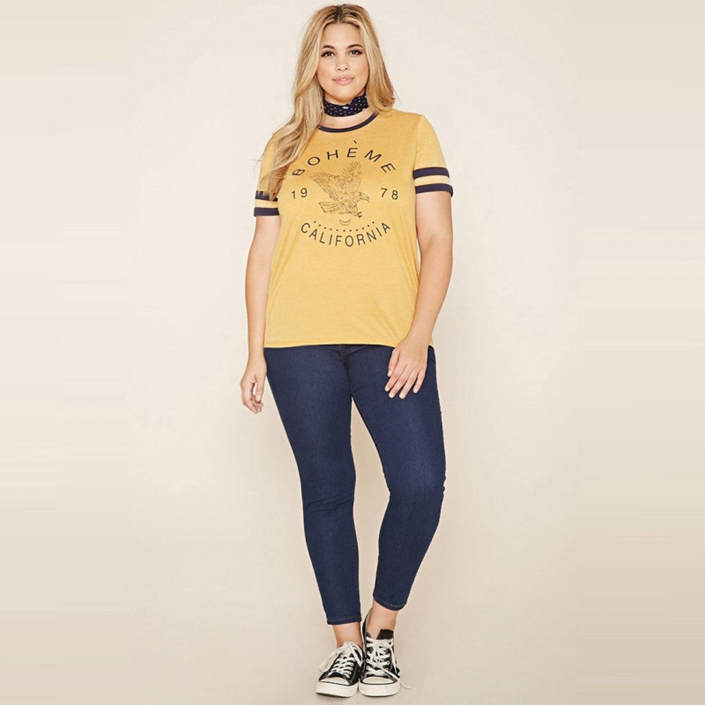 O-Neckline Cute Tee, Tops, Plus size tops, Plus size t-shirts