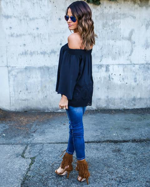 Slash Neck Loose Fit Top