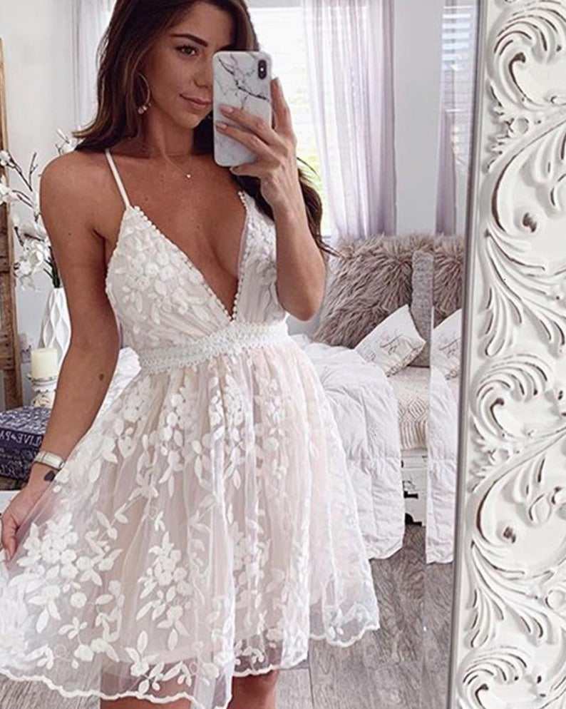 lace-embroidered-dress-spaghetti-straps-white-dress-v-neck