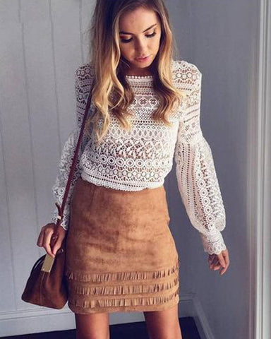 Backless Lace-Up Knitted Sweater