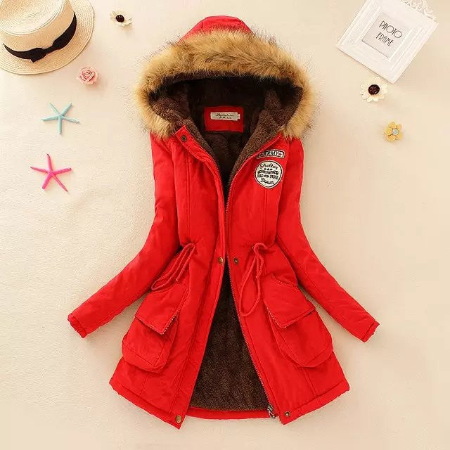 Cotton padded faux fur collar parka, Winter Jackets, Winter Parkas, outerwear, Winter Coats, kanndie