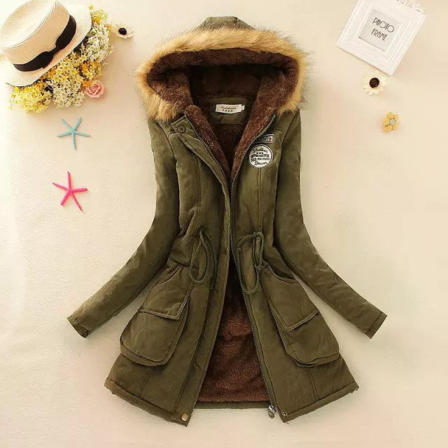 Cotton padded faux fur collar parka, Winter Jackets, Winter Parkas, outerwear, Winter Coats, kanndie