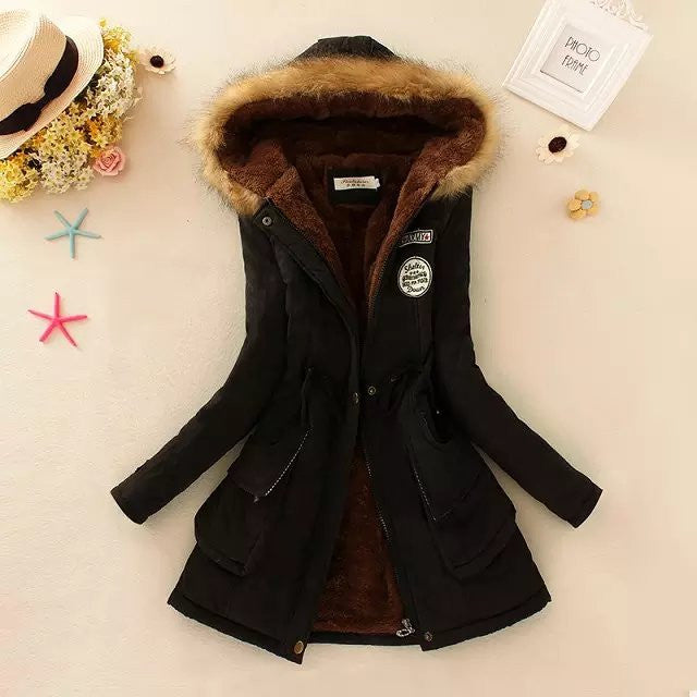 Cotton padded faux fur collar parka, Winter Jackets, Winter Parkas, outerwear, Winter Coats, kanndie