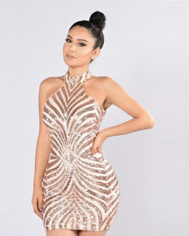 Glitter Sequin Mini Dress