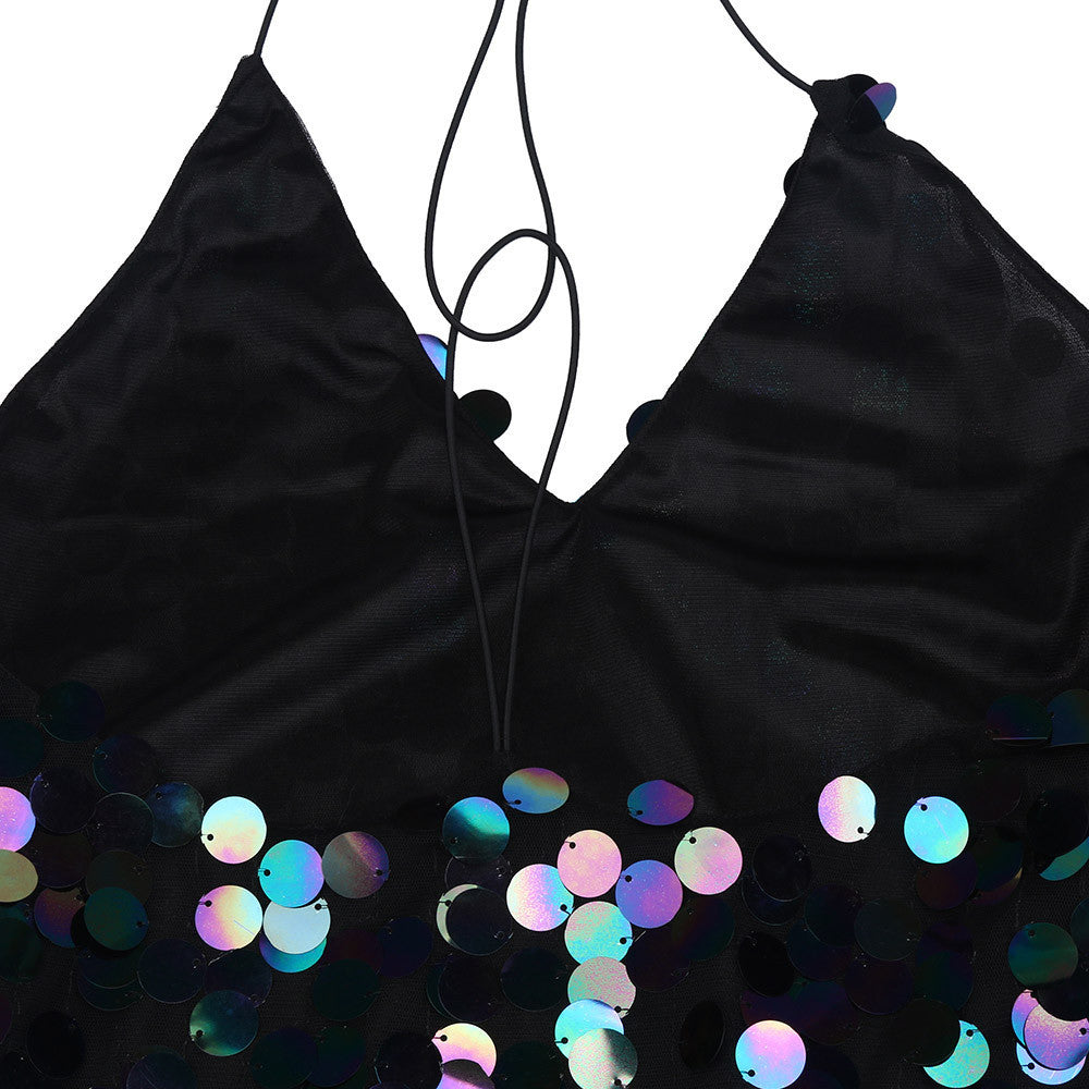 Low Cut Sequin Dress