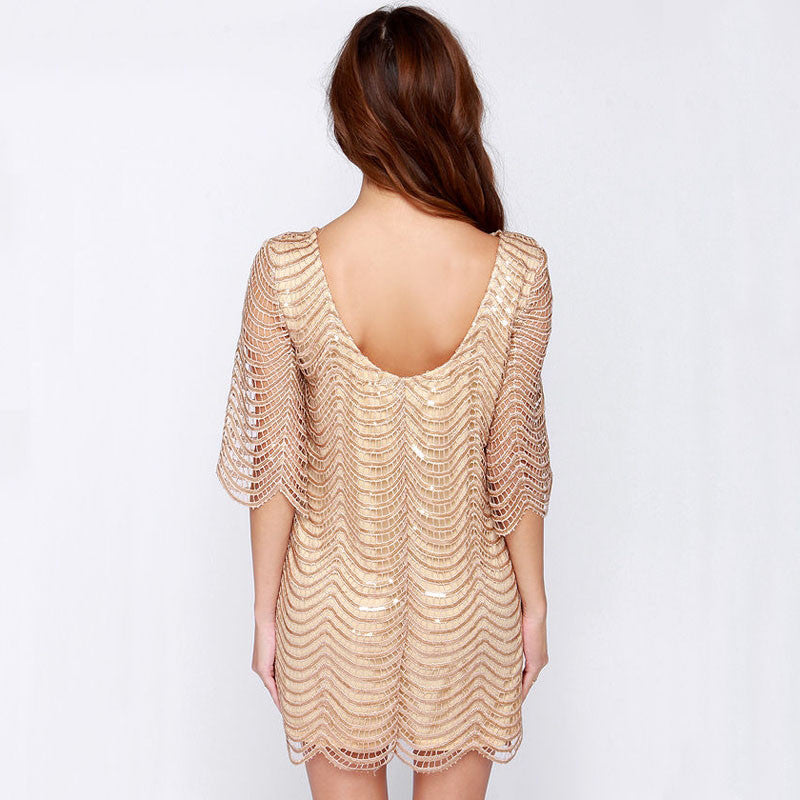Golden-Wave-Sequin-Lace-Dress-Women-Backless-mini-golden-black-sequin-lace-dress