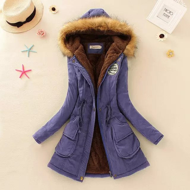 Cotton padded faux fur collar parka, Winter Jackets, Winter Parkas, outerwear, Winter Coats, kanndie