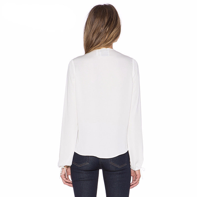 V Neck Wrap Top, Tops