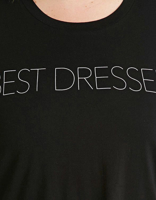 Solid Black Casual Tee, Black Tops, Plus Size T-Shirts, Plus Size Tops