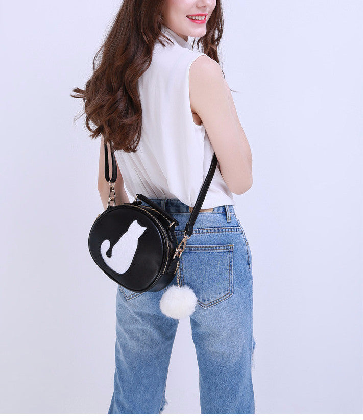 Cat Print Crossbody Shoulder Bag