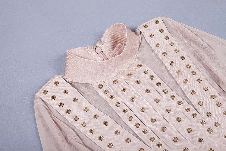 Mesh Studded Bandage Dress