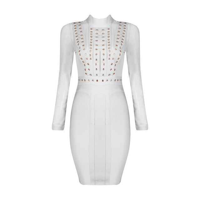 Mesh Studded Bandage Dress