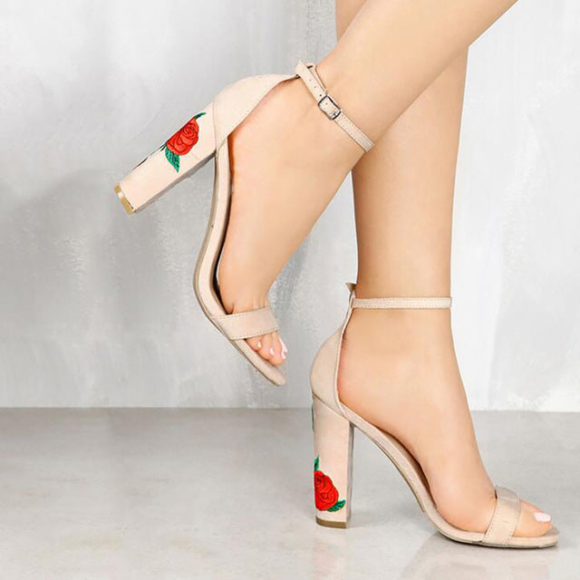 Block-heel-sandals-chunky-heels-rose-heel-shoes-rose-applique-shoes