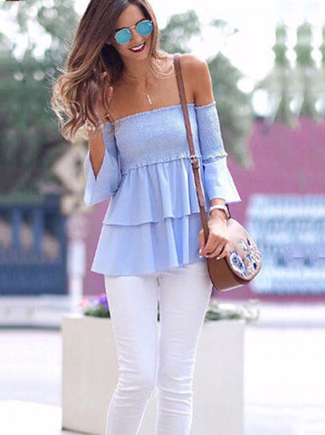 Bell Sleeve Off The Shoulder Top