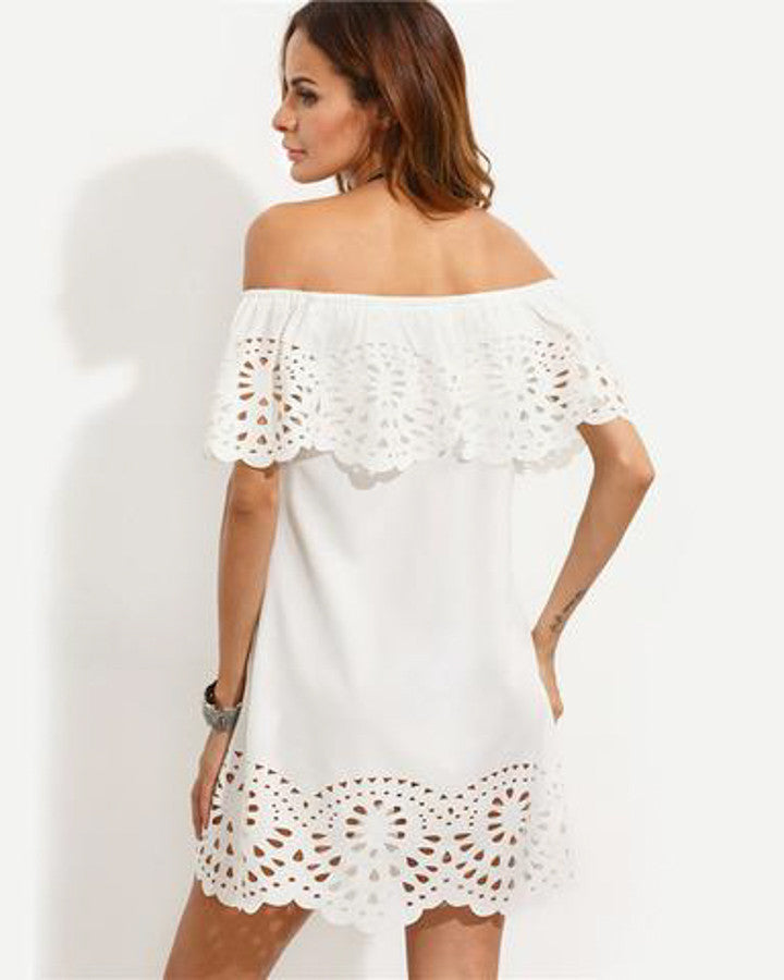 Off The Shoulder Ruffled Dress