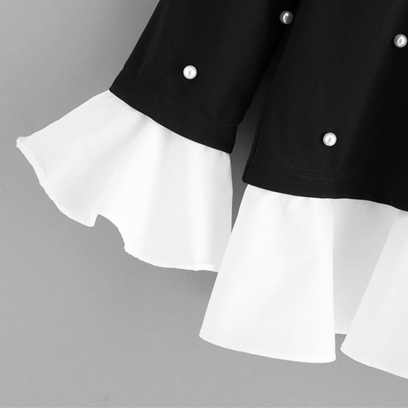 Ruffles-Top-Pearls-blouse-black-and-white-blouse