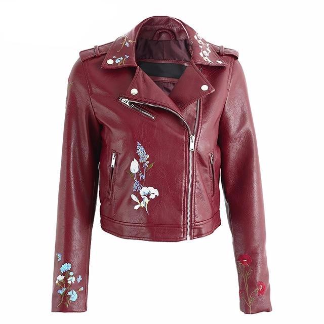 Floral-embroidered-leather-jacket-faux-leather-jacket-zippered-jacket