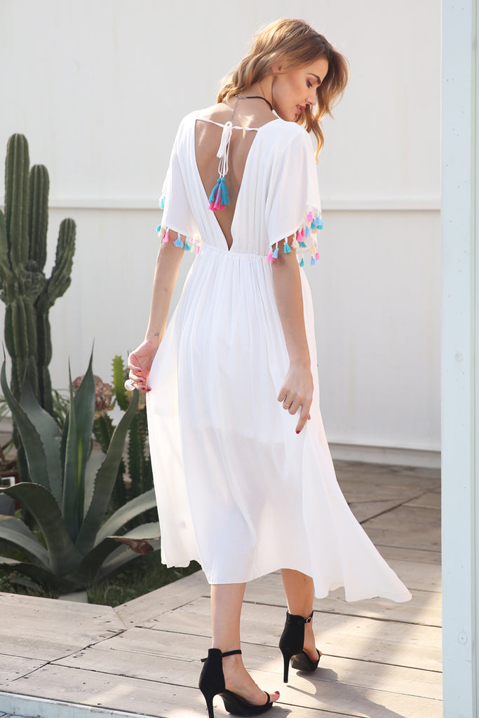 white-summer-spring-dress-batwing-dress-tassel-dress-side-slit-dress-backless-dress-maxi-dress-sunday-dress-beach-dress