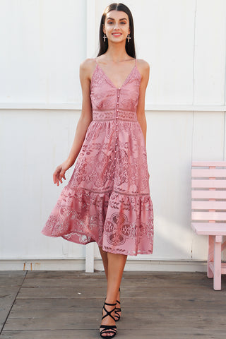 Pink Satin Maxi Dress