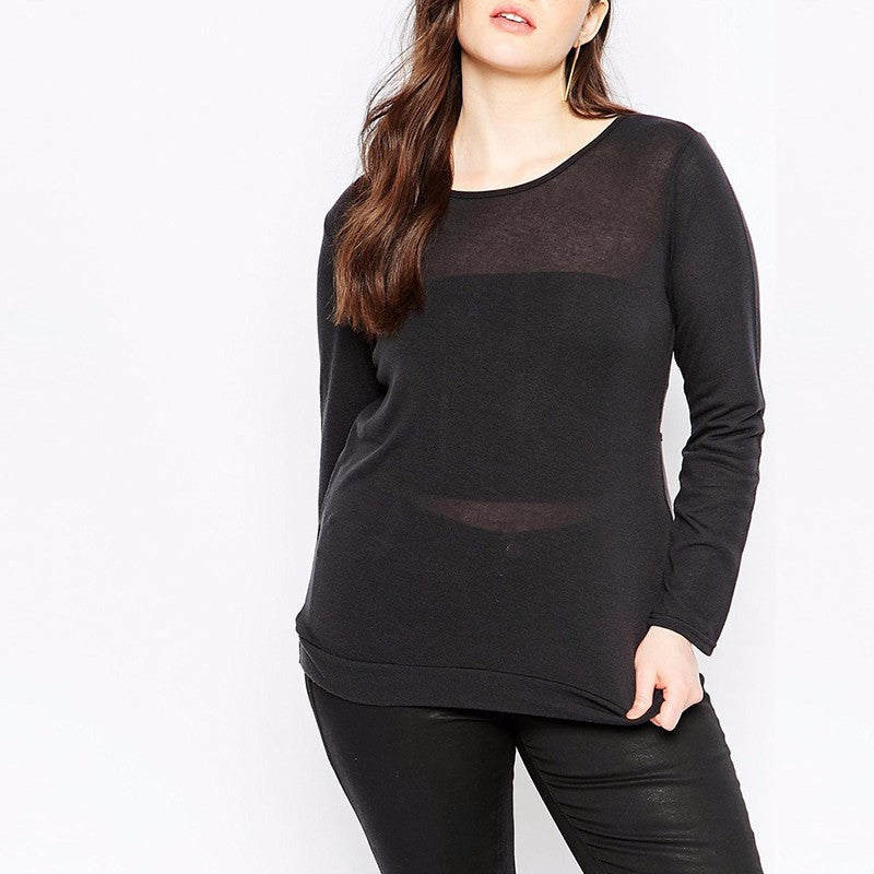 Hollow out back top, plus size tops, tops, Black top, plus size black top
