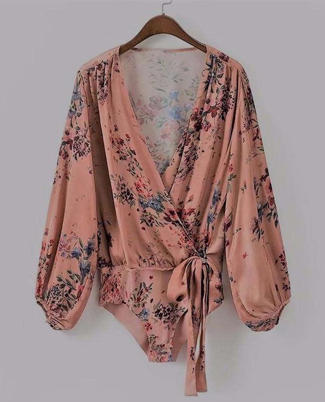 Long Sleeve Floral Bodysuit