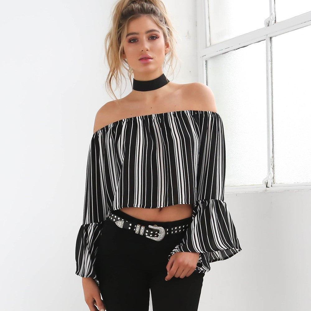 Slash Neck Striped Top, Off the shoulder striped top, Tops, Off the shoulder tops