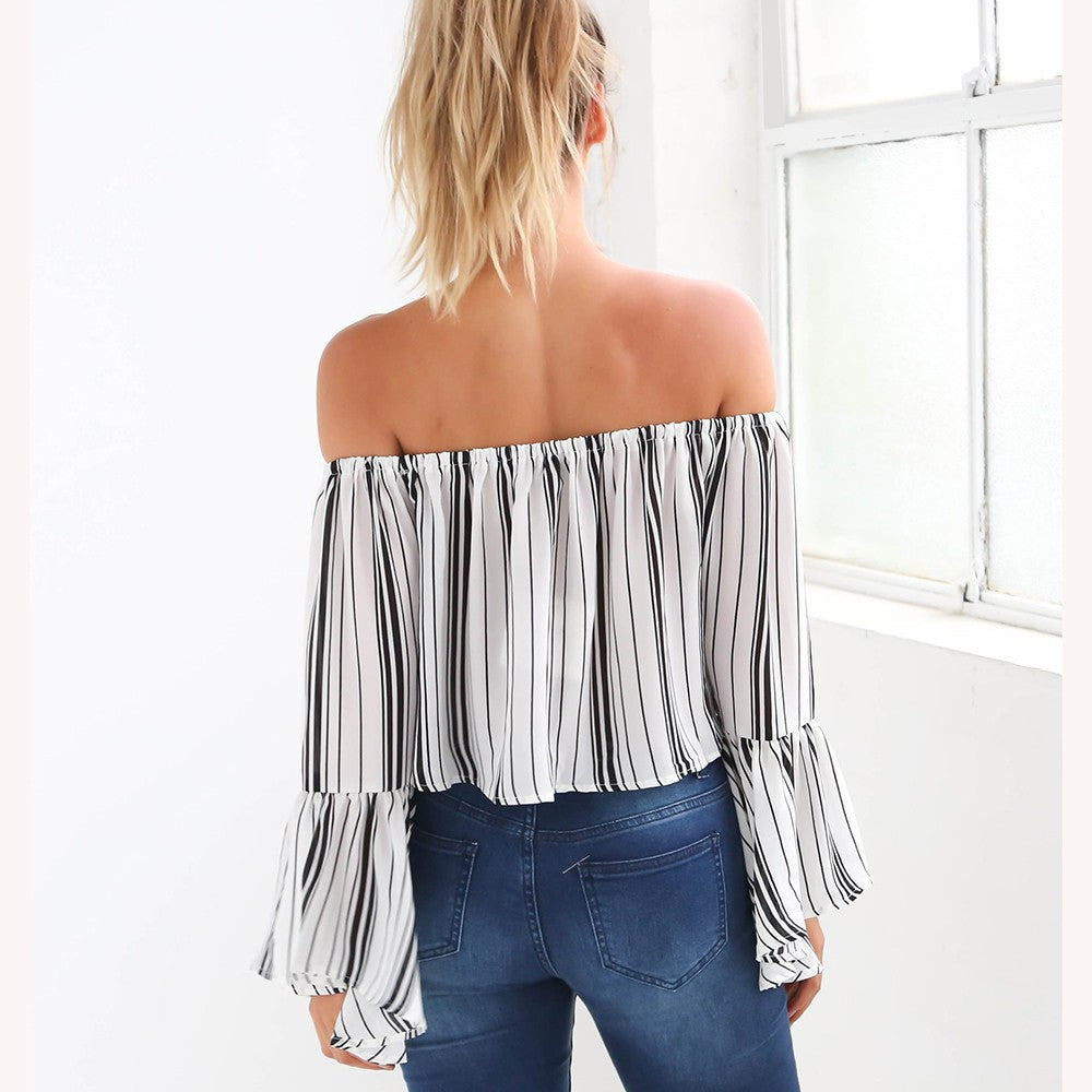 Slash Neck Striped Top, Off the shoulder striped top, Tops, Off the shoulder tops