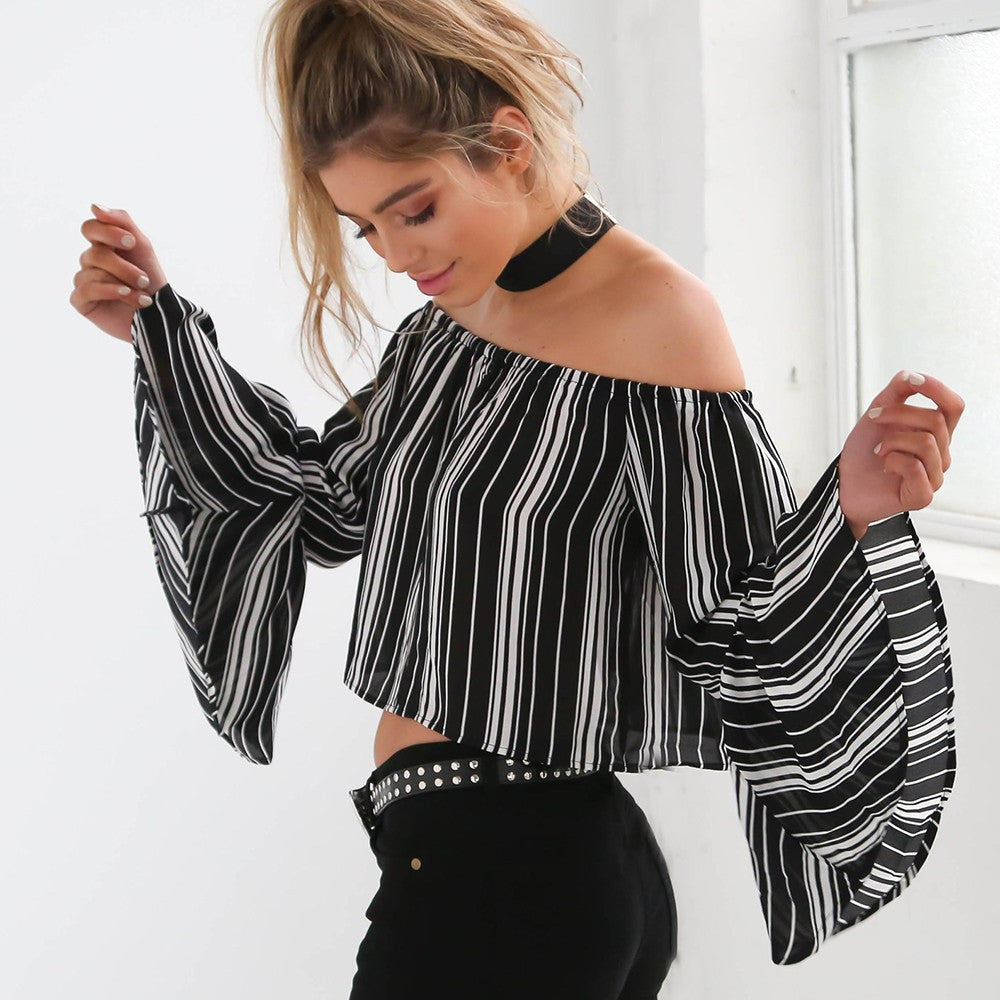 Slash Neck Striped Top, Off the shoulder striped top, Tops, Off the shoulder tops