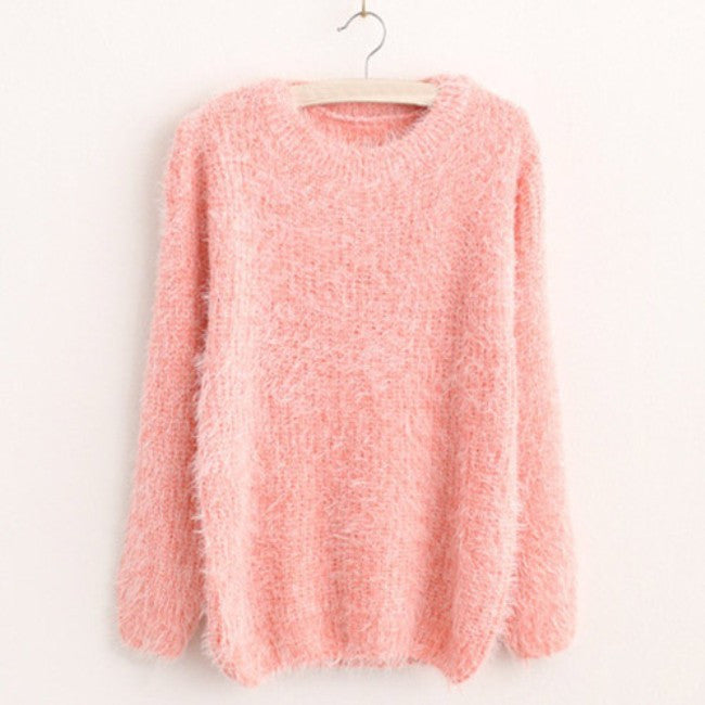 Fuzzy sweater, Long-sleeve fuzzy sweaters, sweaters-kanndie