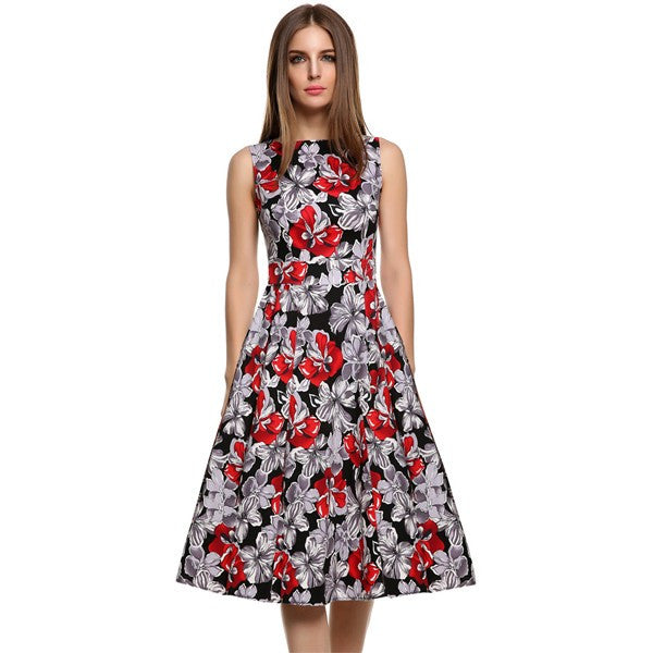 Printed Retro Vintage Dress