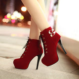 Sexy High Heels Platform Ankle Boots