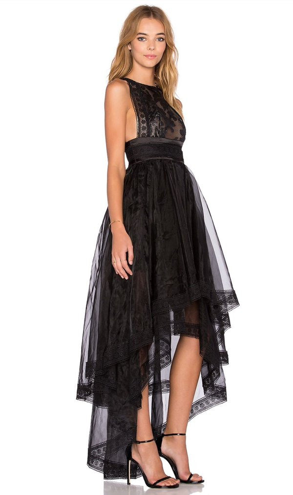 Lace Irregular Skirt Evening Dress