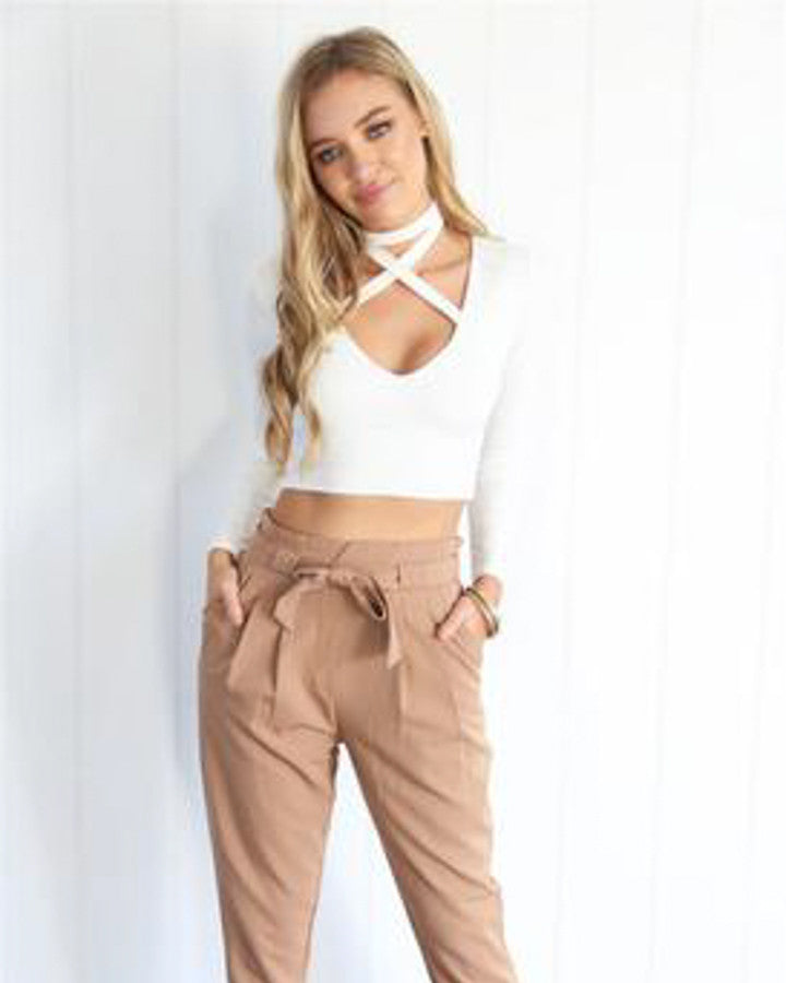 Cross Over Cropped Top