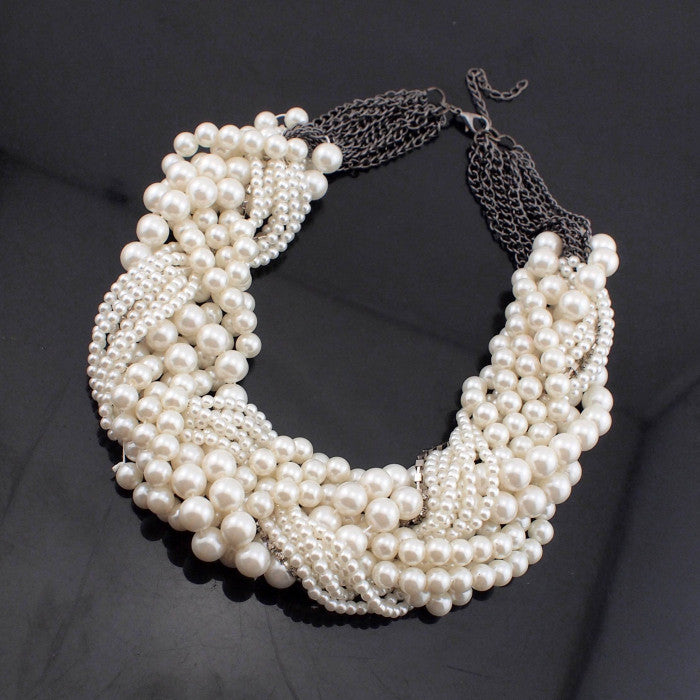 Pearl-String-Knitting-Chunky-Collar-Chokers-Necklaces