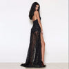 Sequined Side Slit Long Dress, Prom Dress, Party Dress, Black Dress